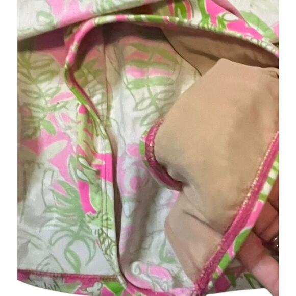 Lilly Pulitzer One-Piece Swimsuit Pink and Green Jungle themed– Size 8 - Picture 7 of 10